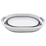 Opvouwbare kunststof wasmand, 32 liter, opvouwbare pop-up opbergbak/organizer, versleepbare wasmand, ruimtebesparende wasmand, waterinhoud: 24 l, wit/grijs