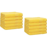 pak van 10 gastendoekjes set gastendoekjes 100% katoen maat 30 x 50 cm handdoek premium, geel, 30x50 cm