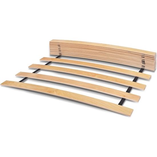 Rolling Frame 90 x 200 cm for Bed – High-Quality Slatted Slatted Frame 17 Curved Birch Wood Slats Connected to Band Slatted Frames Wooden Slats Foldable Designed for Spring and Foam Mattresses