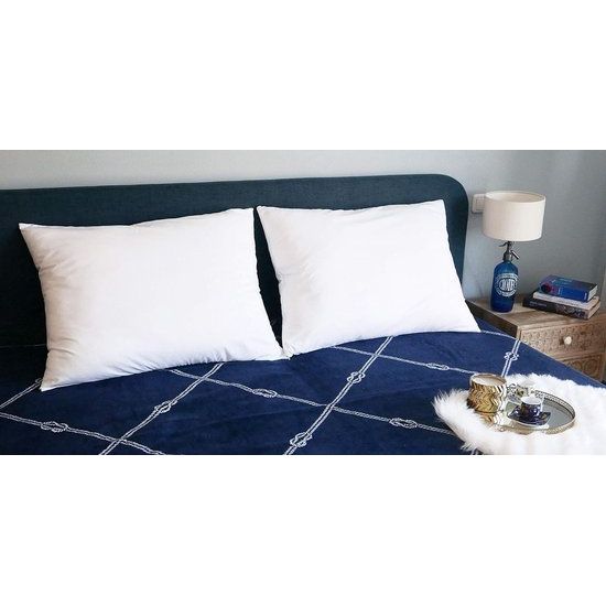 Set van 2 hoofdkussens, slaapkussens, met holle vezelvulling, 60x80 cm, wit.