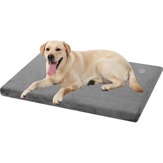 Hondenmand grote honden wasbaar, hondenmand waterdicht XL 104x71x7.6cm, hondenkussen geschikt voor kooien, hondenmat met afneembare en wasbare hoes voor grote honden, kleur grijs