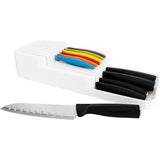 Fresh Mesorganizer voor 18 messen (wit), tweetraps voor de keukenlade of vrijstaand, bestekbak, opbergsysteem keuken, lade-organizer keuken, opbergen, keuken, 39 x 14 cm