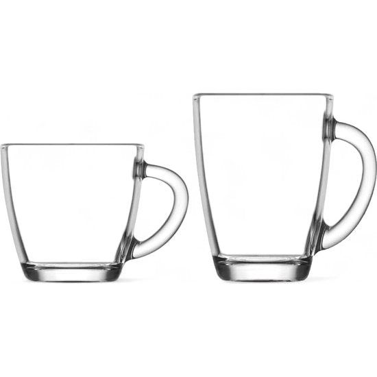 Vienberg - 12-delige Premium glazen met handvat 6x 250ml + 6x 230ml - latte glazen, theeglazen, cappuccino-kopjes - ideaal voor warme dranken