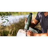 Roestvrijstalen drinkfles 350 ml 500 ml 750 ml 1 l, 1,5 l thermosfles verwerkt waterfles lekvrije isolatiefles dubbelwandig geschikt voor koolzuur - incl. schoonmaakborstel (olijfgroen, 750ml)