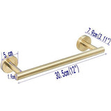 roestvrij staal met gouden afwerking Badkamerhanddoekrek 30 cm Enkele wandmontage Luxe Leekayer
