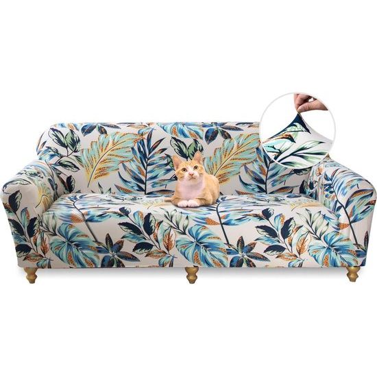 Sofa Cover 4 Seater - Elastic Stretch Spandex Sofa Throws Sofa Hoes - Antislip Wasbare Sofa Protector Bank Cover voor Sofa met armleuningen - Regenwoud