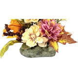 Kunst Dahlia Arrangement op Kunststeen Kunstbloemen Herfst Arrangement Halloween Kunstdecoraties Tafelornamenten voor Halloween Thanksgiving Herfstdecoratie