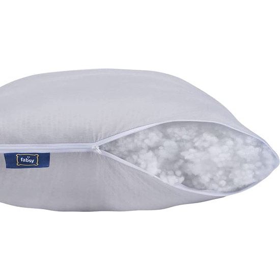 FABSY Microvezel kussenset, 2 kussens 80 x 80 cm - wasbaar kussen - zachte Seersucker kussenset - verstelbaar kussenpaar met extra hoofdkussenvulling