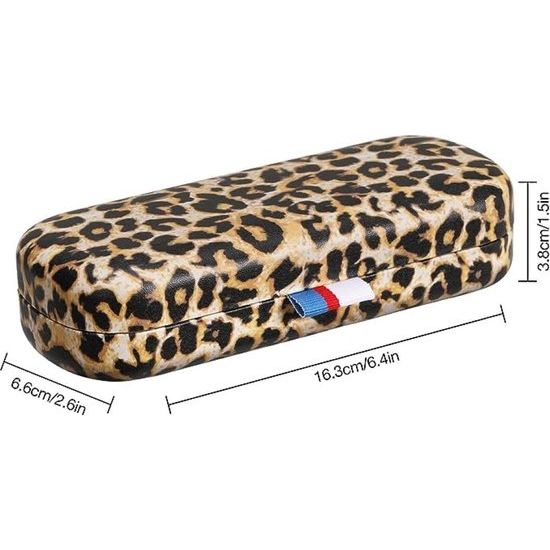 Hardcase brillenkoker, PU lederen brillenetui, krasbestendige draagbare brillenbox met reinigingsdoek, harde schaal, etui, brillenorganizer, brillenopslag voor zonnebril leesbril