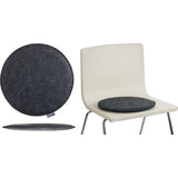 Zitkussen, vilt, rond, stoelkussen, zitkussen, gewatteerd, Ø 35 cm, voordeelverpakking van 4 stuks, antraciet