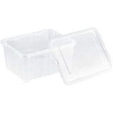 Opbergdozen met deksel transparant stapelbaar met ventilatie translates to "Storage boxes with transparent lid, stackable with ventilation" in Dutch.