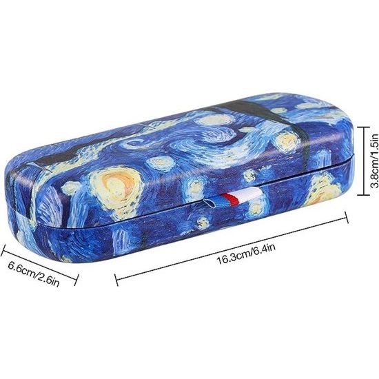 Hardcase brillenkoker, PU lederen brillenetui, krasbestendige draagbare brillenbox met reinigingsdoek, harde schaal, etui, brillenorganizer, brillenopslag voor zonnebril leesbril