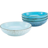 Serie Nature Collection Aqua, 4-delige serviesset, mueslikom, pokebowl van aardewerk