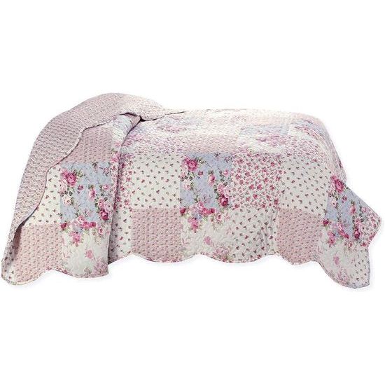 Sprei, patchworkdeken, rozen, sprei in landelijke stijl in patchwork-design