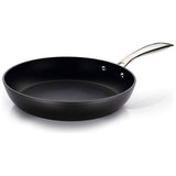 28 cm, 3-laags anti-aanbaklaag pan, volledig roestvrijstalen bodem, pan inductie super goed geschikt voor alle warmtebronnen, elegante roestvrijstalen handgreep, Frying Pan, koekenpan 28 cm, zwart