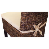 Zitkussen van katoen (natuur) met linten (bijzonder geschikt voor rotanstoelen)