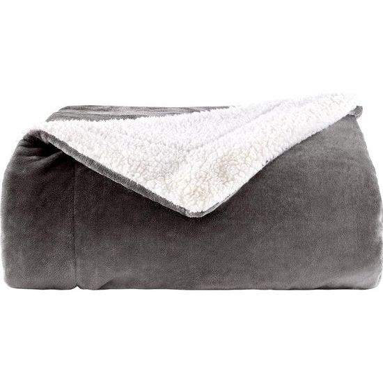 Sherpa knuffeldeken, pluizige hoogwaardige deken, superzachte fleecedeken als woonkamerdeken, sprei, warme banksprei, grijs, 152 x 203 cm