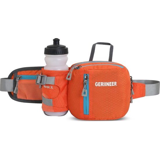 Waterdichte heuptas, heuptas met flessenhouder, voor dames en heren, geschikt voor reizen, sport, hardlopen en alle outdooractiviteiten, heuptas voor dames en heren, oranje, 29cm*18cm*3.5cm