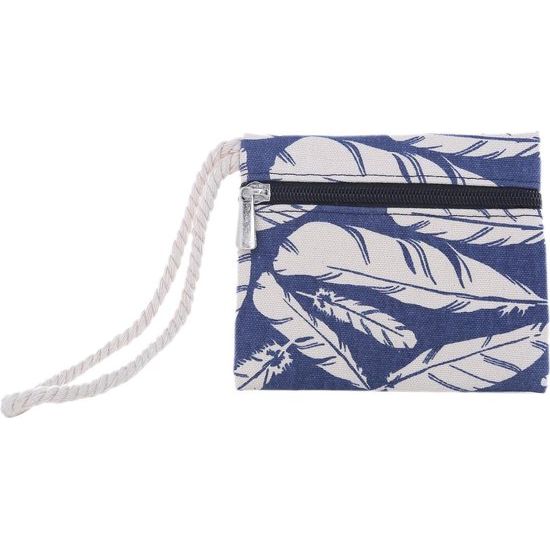 Grote strandtas met ritssluiting 58 x 38 x 18 cm verenopdruk shopper schoudertas strandstijl, blauw