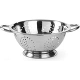 Vergiet, met onderzetter en 2 handgrepen, zeef, pastazeef, keukenzeef, ø240x(H) 110mm, roestvrij staal