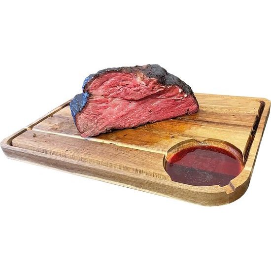 Premium Chopping and Roasting Board - 100% Acacia Wood - Can be Used on Both Sides - Clean Juice Drain - No Spills