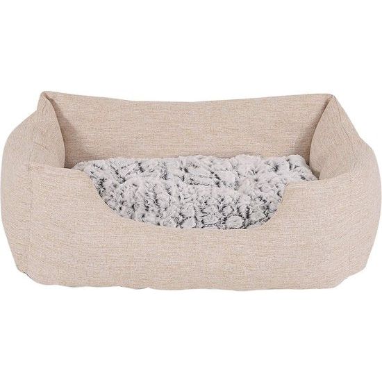 Hondenbed gevlekt omkeerbaar kussen ((S) 60x50 cm, Beige)