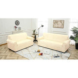 Fluwelen fauteuilhoes, zachte fluwelen pluche bankovertrek, stijlvolle luxe meubelhoezen, antislip, high stretch stoelhoes (1-zits, ivoor)