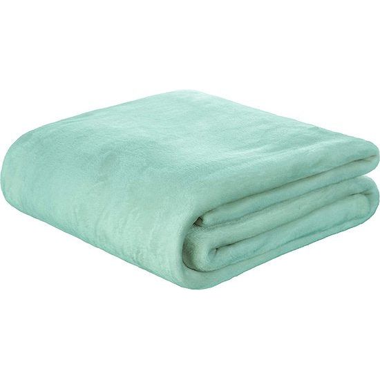 Brandsseller Flanellen deken Supersoft knuffeldeken dagdeken woondeken - uni - 180 x 220 cm (180 x 220 cm, mint)