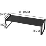 Uitbreidbaar keukenrek, opvouwbare keukenkast, rek, keuken, kruidenrek, organizer for services in front, stackable keukenrek, organizer for sea opbergrumte (zwart, S)
