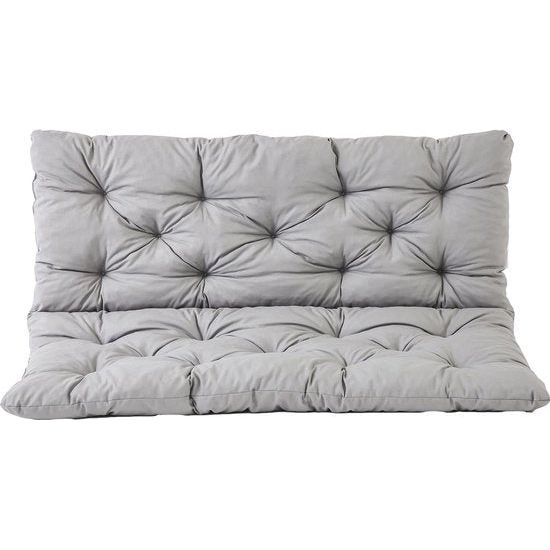 Zitkussen en rugkussen voor 3-zits bank Hanko, ongeveer 150 x 98 x 8 cm, bankbekleding, zachte kussens, 150 x 98 x 6 cm, grijs.