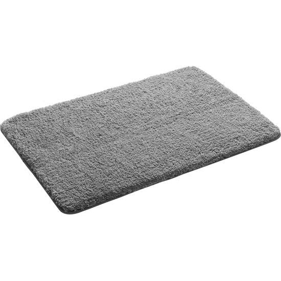 Badmat antislip, zacht en hoogpolig (30 mm) badmat voor badkuip, wasbaar, badkamertapijt voor woonkamer, slaapkamer, grijs, 60 x 90 cm