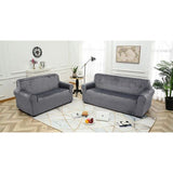 Fluwelen fauteuilhoes, zachte fluwelen pluche bankovertrek, stijlvolle luxe meubelhoezen, antislip, high stretch stoelbekleding (1-zits, grijs)