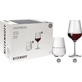 set rode wijn- en waterglas, serie sterslijping, 12 stuks voor 500 ml, stijlvol Made in Germany, transparant