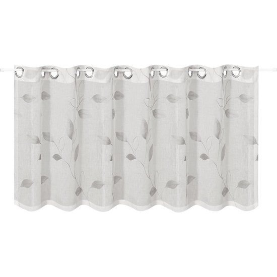 Vitrage Silvi grijs/wit B/H: 150/50 cm