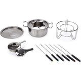 Roestvrij stalen fondueset vleesfondueset fondueset met brander 2-6 personen fondueset met instelbare temperatuur DIY fondueset geschikt voor boter, kaas, vlees, groenten, brood