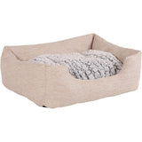 Hondenbed gevlekt omkeerbaar kussen ((S) 60x50 cm, Beige)