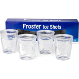 Froster Ice Shots - Set van 4 Shot Bril 50ml, Dubbelwandig, Acryl, Wodka Novelty Gift (Transparant)