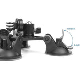 Triple Cup - camera-zuignaphouder - drievoudige zuignaphouder met 1/4 schroefdraad en 360 graden statiefkogelkop (Triple Cup set)