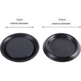 Onderzetters, 2 stuks, metaal, zwart, drankonderzetters, kaarsenhouder, kaarsenbord voor stompkaarsen, koffiekopjes, glazen, 7,5 cm kandelaar