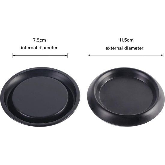 Onderzetters, 2 stuks, metaal, zwart, drankonderzetters, kaarsenhouder, kaarsenbord voor stompkaarsen, koffiekopjes, glazen, 7,5 cm kandelaar