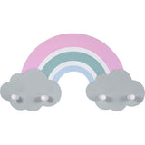 Amelie Regenboog Garderobe voor baby's en kleine kinderen, van hout, hoogwaardige garderobe met 4 haken, eenvoudig design en subtiele kleuren, voor de hal of de kinderkamer,