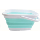 Foldable rectangular, convenient bucket, 12 liters, 1, white/multi-green.