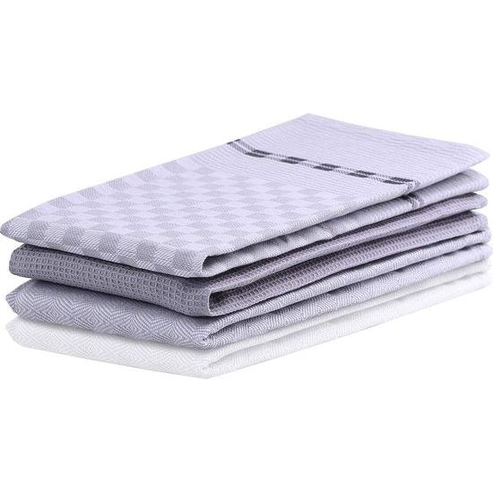 set van 10 keukendoeken 50x70 cm, met ophanglus, 100% katoen, hoogwaardige theedoeken, Set van 3