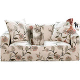 Bankovertrek voor 1/2/3/4-zitsbank, stretch, zacht, elastisch, kleurecht, bloemenpatroon