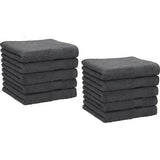 Palermo 10 stuks zeepdoekjes, zeepdoekjes, set van 100% katoen, afmetingen 30 x 30 cm, kleur antraciet