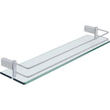 Doucheplank, glazen plank, roestvrij staal, doucheplank, badkamerrek, geborstelde douchemand, shampoo, houder voor douche, badkamerrek voor badkamer en keuken, 600 mm x 130 mm x 66 mm,