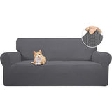 Bankhoes 3-zits - Bank Sofa Cover - Elastic Stretch Spandex Hoes - Antislip Wasbare Protector en Cover met armleuningen - Grijs Patroon