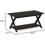 Salontafel met gekruiste poten, hout, espresso, 50 x 89,9 x 40,59 cm