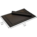 CHAOCHI Placemat Set van 6,Gemakkelijk Schoon,Antislip,Hittebestendig,Vlekbestendig Tafelonderzetter, 45cmx30cm(Zwart + Goud)