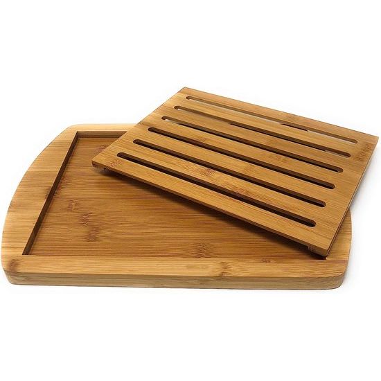 Broodplanken - houten broodsnijplank met kruimellade - broodsnijplank met kruimelrooster - 36 x 25 cm